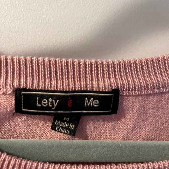 Pink and white striped long sleeve maternity top - Picture 3 of 5